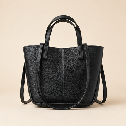 Czarna torebka shopper Laura Biaggi z kosmetyczką